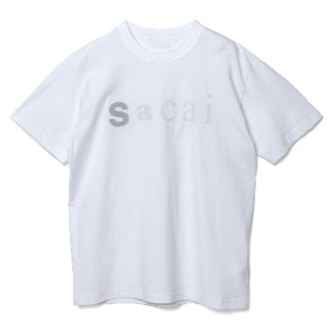 サイズ 4　サカイ　22SS　ロゴ Tシャツ 白xピンク SACAI