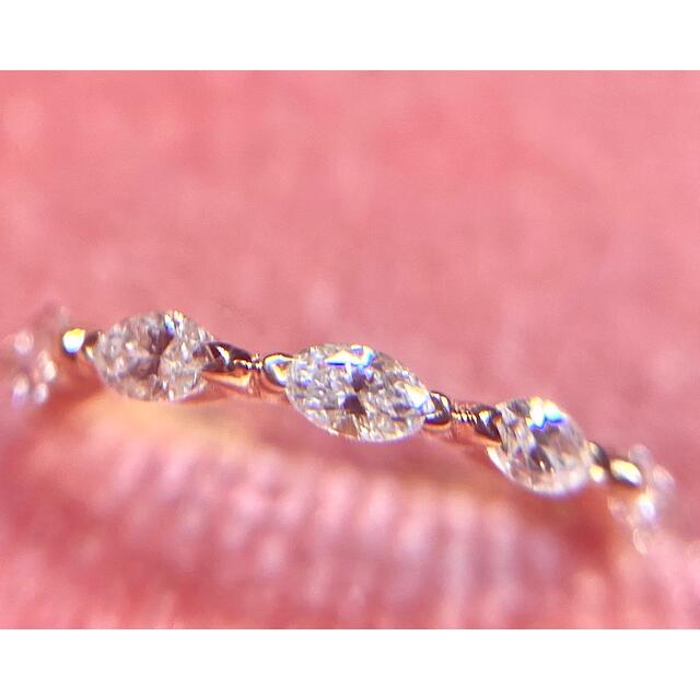 キラッキラ✨マーキスダイヤモンドベビーリングイヤーカフK18YG
