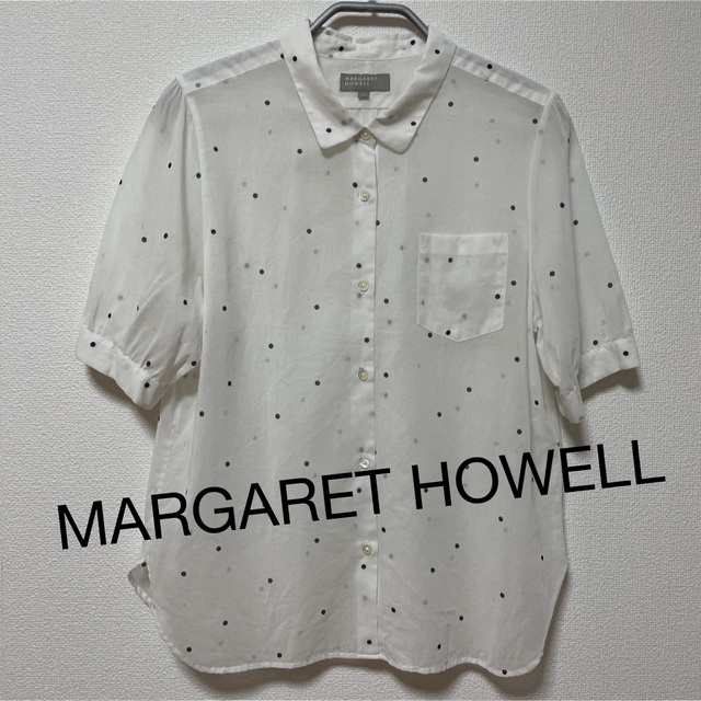 MARGARET HOWELLコットンドットシャツ