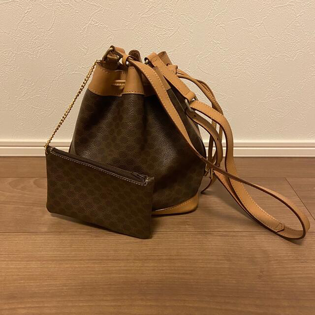 celine - セリーヌ マカダム ヴィンテージ 巾着 ミニ ショルダーバッグ
