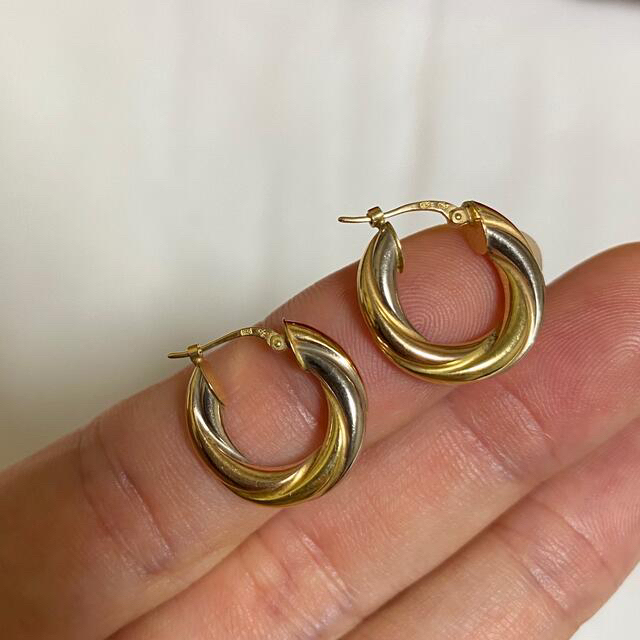 通常 1本タイプ K18 Ptコンビ 下がりピアス ジュエリーマキ