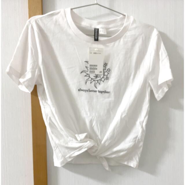 H&M(エイチアンドエム)のH&M 前縛り Tシャツ ムーン 月 カジュアル ストリート リゾート XXS レディースのトップス(Tシャツ(半袖/袖なし))の商品写真