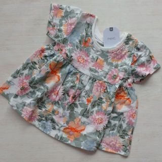 ネクスト(NEXT)の★新品★女の子 半袖 Tシャツ ヴィンテージ 花柄 フローラル 85 next(Ｔシャツ)