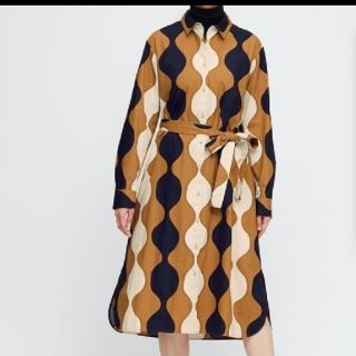 マリメッコ(marimekko)の日本未発売 ユニクロ マリメッコ コラボ シャツワンピース　L 新品未使用(ひざ丈ワンピース)