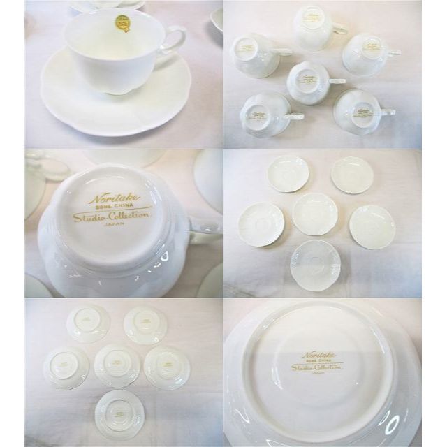 ノリタケ BoneChina 6客セット ティーカップ・ソーサー(手描き ノリタケ BoneChina 6客セット ティーカップ・ソーサー(手描き
