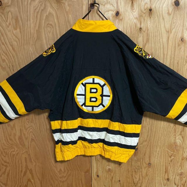 ホッケー タイガー NHL チーム ロゴ USA古着 黄色 ナイロン ジャケット 