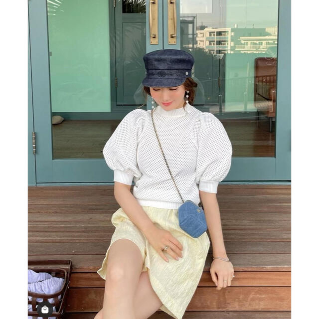 IENA(イエナ)のheyon ヘヨン　apple pie knit / white レディースのトップス(Tシャツ(半袖/袖なし))の商品写真