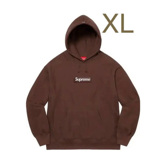 Supreme Box Logo パーカー Dark Brown XL