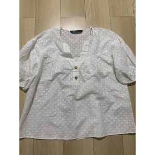 ザラ(ZARA)のZARA エンブロイダリーブラウス　パフスリーブ(シャツ/ブラウス(半袖/袖なし))