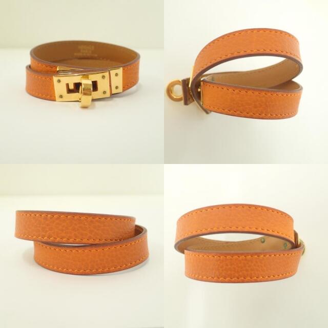 Hermes - エルメス 美品 バングル ブレスレット レザー ブルー系の+