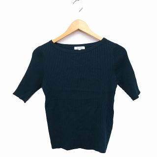 プラステ(PLST)のプラステ PLST リブ ニット カットソー Tシャツ 丸首 五分袖 無地 M(その他)