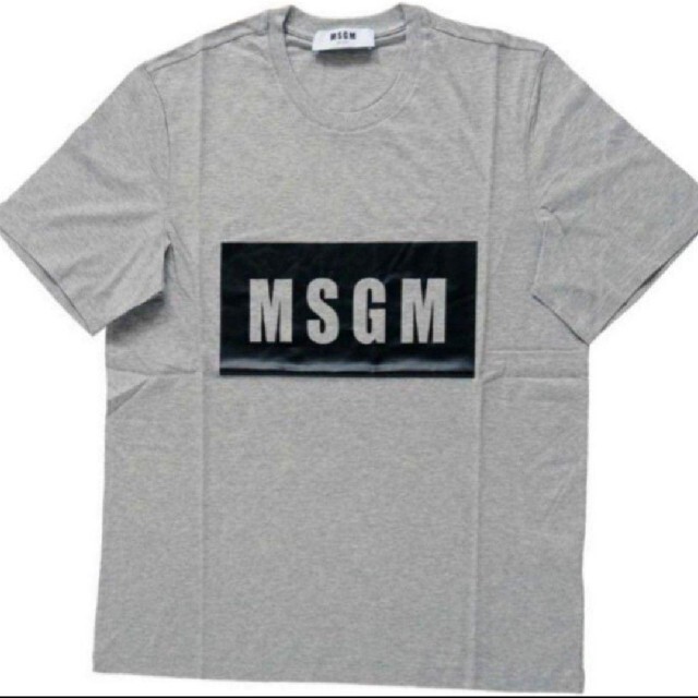 MSGM新品　MSGM メンズ　バックプリント　ロゴ　Tシャツ　グレー　XS 半袖