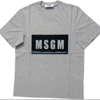 エムエスジイエム(MSGM)の【XS】MSGM エムエスジーエム/半袖Tシャツ/パネルロゴプリント/グレー(Tシャツ/カットソー(半袖/袖なし))