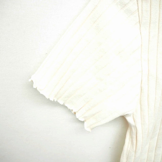 flower(フラワー)のフラワー FLOWER カットソー Tシャツ 丸首 無地 シンプル 綿 コットン レディースのトップス(カットソー(半袖/袖なし))の商品写真