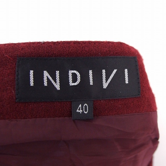 INDIVI(インディヴィ)のインディヴィ INDIVI スカート タック プリーツ  膝丈 サイドジップ 4 レディースのスカート(ひざ丈スカート)の商品写真