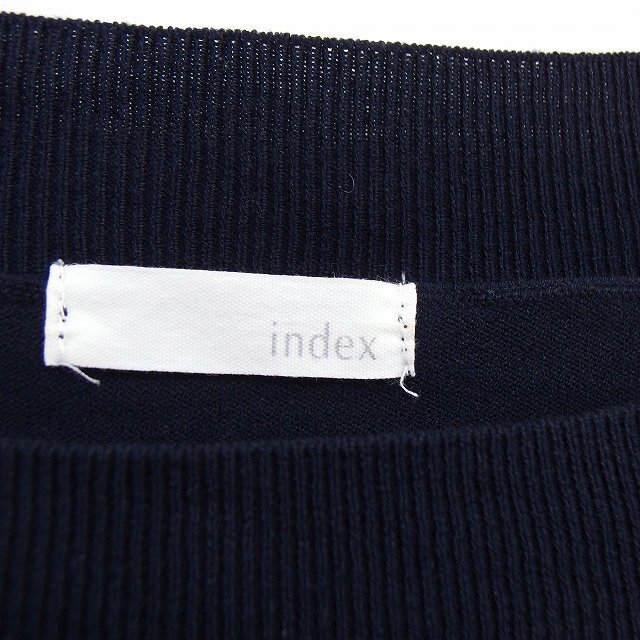 INDEX(インデックス)のインデックス INDEX ニット セーター 七分袖 ボートネック シンプル ボリ レディースのトップス(ニット/セーター)の商品写真