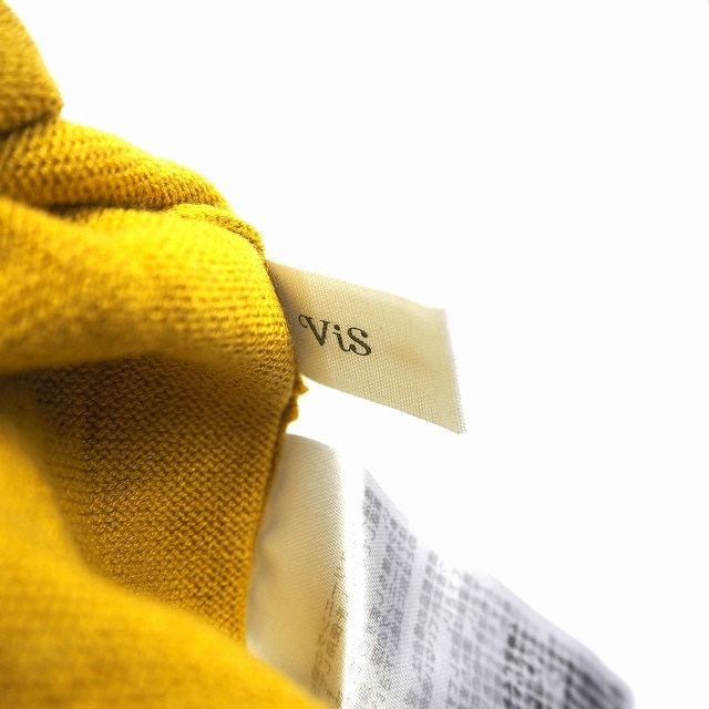 ViS(ヴィス)のビス ViS ニット セーター リブ 無地 シンプル Vネック 長袖 M イエロ レディースのトップス(ニット/セーター)の商品写真