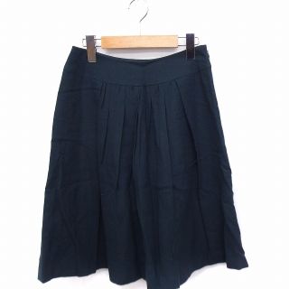 スープ(SOUP)のスープ SOUP スカート ギャザー ひざ丈 無地 シンプル ウール 7 グリー(ひざ丈スカート)