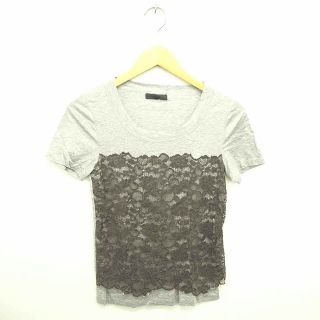 アイシービー(ICB)のアイシービー iCB カットソー Tシャツ 丸首 レース 半袖 S グレー ブラ(その他)