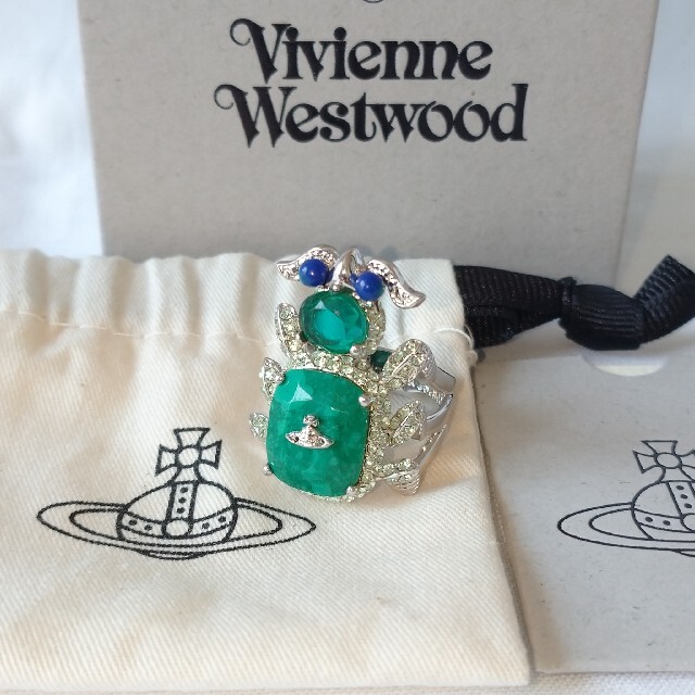 vivienne westwood サロメ リング Sサイズ グリーン シルバー 2022春大
