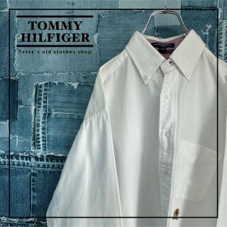 トミーヒルフィガー(TOMMY HILFIGER)の90s オールドトミー【BDシャツ】オールド刺繍ロゴ ホワイト(シャツ)