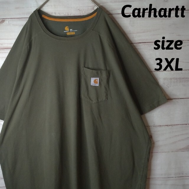 carhartt(カーハート)の古着 90s Carhartt オーバーサイズ ポケットTシャツ カーキ メンズのトップス(Tシャツ/カットソー(半袖/袖なし))の商品写真