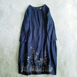 [chou chou de maman]embroidery one-piece(ひざ丈ワンピース)