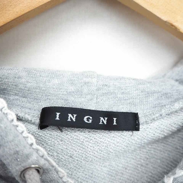 INGNI(イング)のイング INGNI パーカー ジップアップ ラメ レース 綿 コットン 七分袖 エンタメ/ホビーのコスプレ(その他)の商品写真