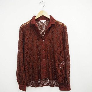 マウジー(moussy)のマウジー moussy シャツ ブラウス レース Vネック 長袖 F ボルドー(その他)