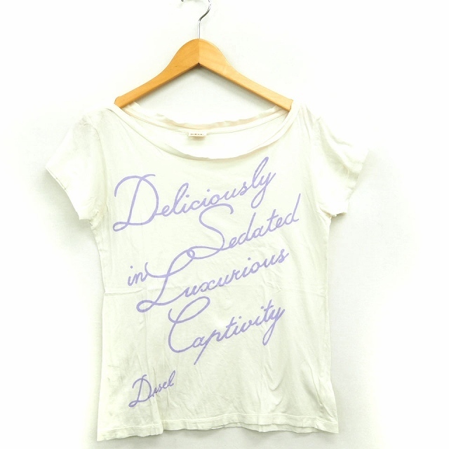 ディーゼル DIESEL Tシャツ カットソー 英字 文字プリント 丸首 半袖