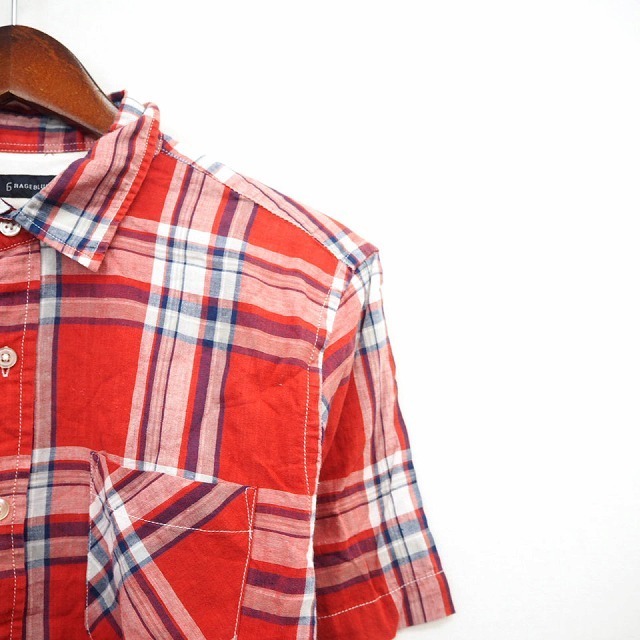 RAGEBLUE(レイジブルー)のレイジブルー RAGEBLUE シャツ カジュアル チェック 半袖 コットン 綿 エンタメ/ホビーのコスプレ(その他)の商品写真