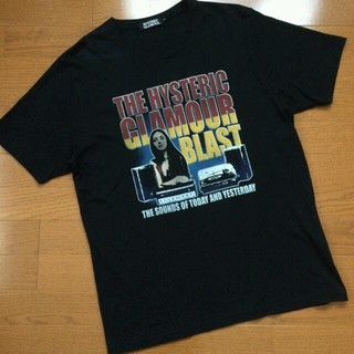 ヒステリックグラマー(HYSTERIC GLAMOUR)の美品 HYSTERIC GLAMOUR 半袖プリントTシャツ ブラック(Tシャツ/カットソー(半袖/袖なし))