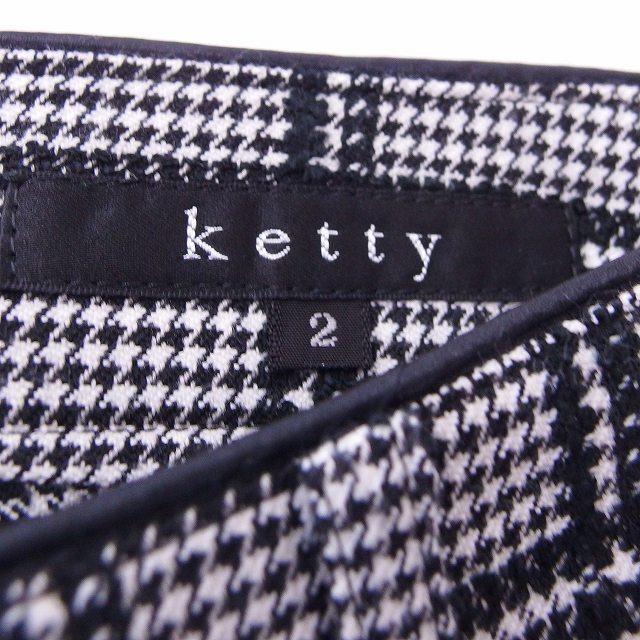 ketty(ケティ)のケティ KETTY パンツ テーパード チェック 千鳥柄 ロング 2 ホワイト レディースのパンツ(その他)の商品写真