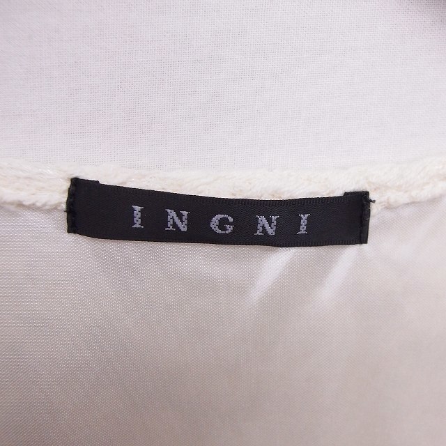 INGNI(イング)のイング INGNI ワンピース ひざ丈 フレア 切替 ヒョウ柄 丸首 袖透け感 レディースのワンピース(ひざ丈ワンピース)の商品写真