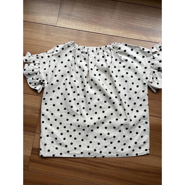 GLOBAL WORK(グローバルワーク)のGLOBAL WORK 140cm リネン 半袖 キッズ/ベビー/マタニティのキッズ服女の子用(90cm~)(Tシャツ/カットソー)の商品写真