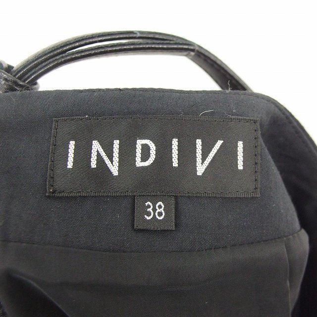 INDIVI(インディヴィ)のインディヴィ INDIVI スカート プリーツ ひざ丈 ベルト バックジップ 3 レディースのスカート(ひざ丈スカート)の商品写真