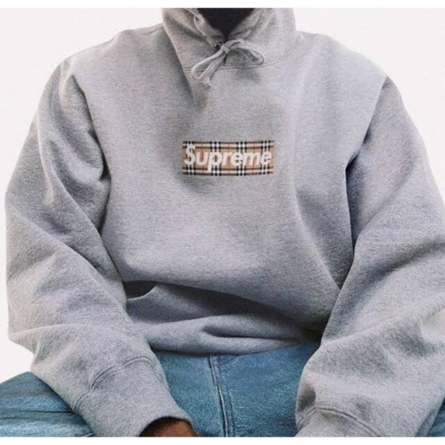 supreme Burberry Parker XL グレー-