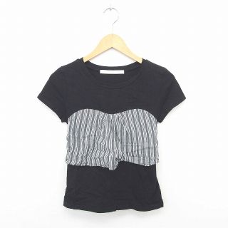 カージュ(Khaju)のカージュ Khaju カットソー Tシャツ 丸首 ストライプ 切替 綿 コットン(カットソー(半袖/袖なし))