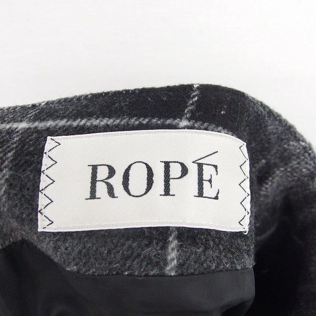 ROPE’(ロペ)のロペ ROPE スカート タイト ひざ丈 チェック 厚手 ウール混 バックジップ レディースのスカート(ひざ丈スカート)の商品写真