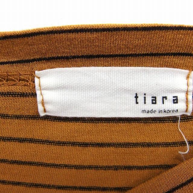 tiara(ティアラ)のティアラ Tiara Tシャツ カットソー ボーダー スクエアネック 長袖 キャ レディースのトップス(カットソー(長袖/七分))の商品写真