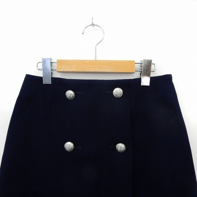 ROPE’(ロペ)のロペ ROPE スカート 台形 ダブルボタン 膝丈 シンプル サイドジップ 38 レディースのスカート(ひざ丈スカート)の商品写真