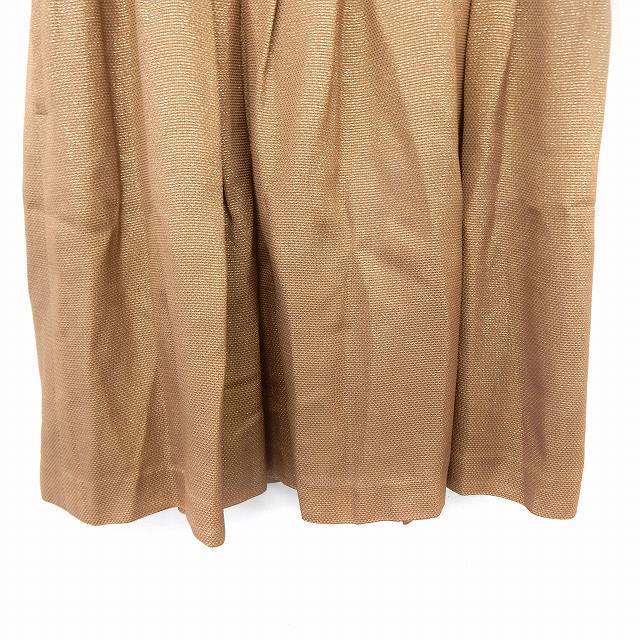 ROPE’(ロペ)のロペ ROPE スカート フレア 膝丈 ラメ混 バックジップ 9 茶 ブラウン レディースのスカート(ひざ丈スカート)の商品写真