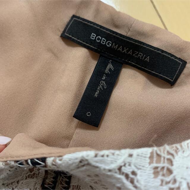 BCBGMAXAZRIA(ビーシービージーマックスアズリア)のビーシービージーマックスアズリア レース ノースリーブ 白 ワンピース レディースのワンピース(ひざ丈ワンピース)の商品写真