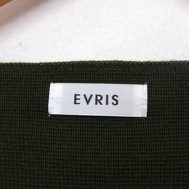 エヴリス EVRIS ニット セーター Vネック 長袖 シンプル リブ袖 F グ