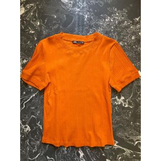 ザラ(ZARA)のZara リブTシャツ✳︎Sサイズ(Tシャツ(半袖/袖なし))