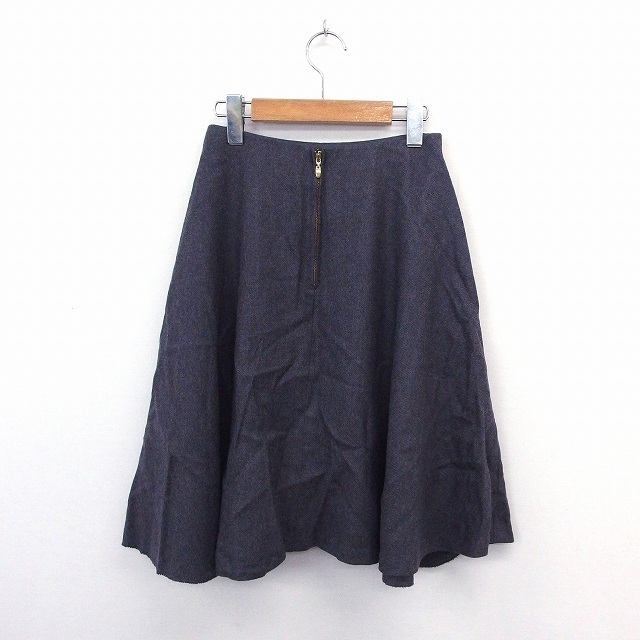 ROPE’(ロペ)のロペ ROPE スカート フレア 膝丈 バックジップ シンプル ウール 36 グ レディースのスカート(ひざ丈スカート)の商品写真