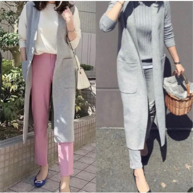 ZARA - ZARA ウール ロングベスト ジレ S グレーの通販 by shop TOTO