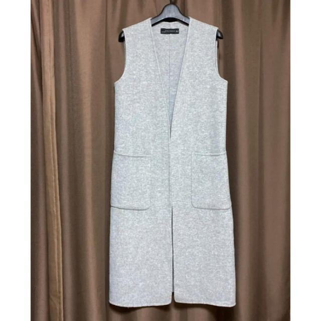 ZARA - ZARA ウール ロングベスト ジレ S グレーの通販 by shop TOTO
