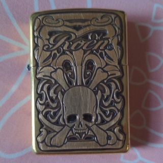 ZIPPOジッポーライター ロエンROEN スカル ゴールド 中古の通販 by