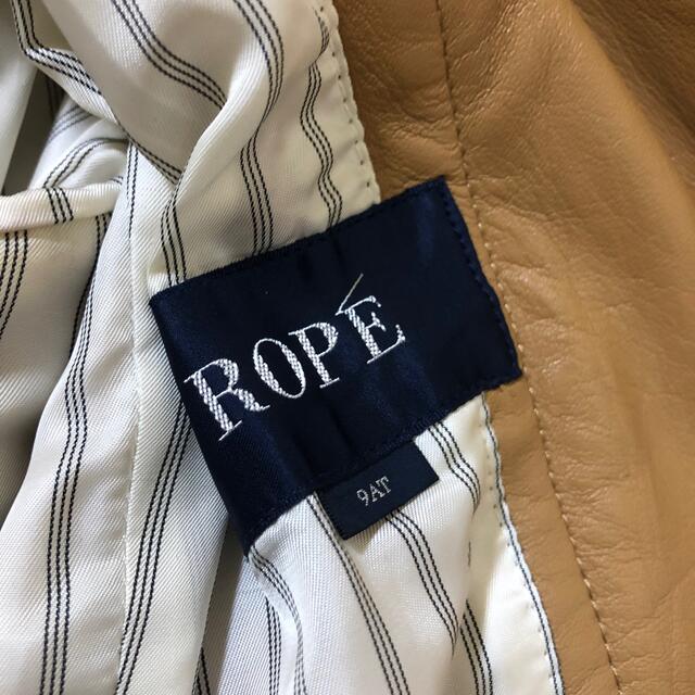 ROPE’(ロペ)のROPE ロペ　レザージャケット　Mサイズ　9号　キャメル レディースのジャケット/アウター(ノーカラージャケット)の商品写真